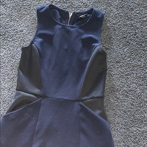 Blue and black panel dress